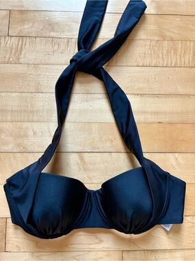 Pin Up Style Black Halter Bikini Top